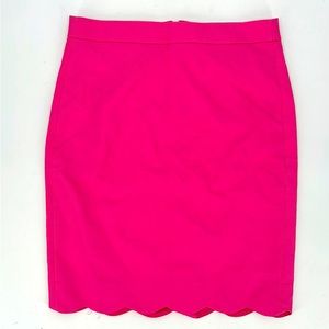 J. Crew pencil skirt Pink with scallop hem NWT size 2